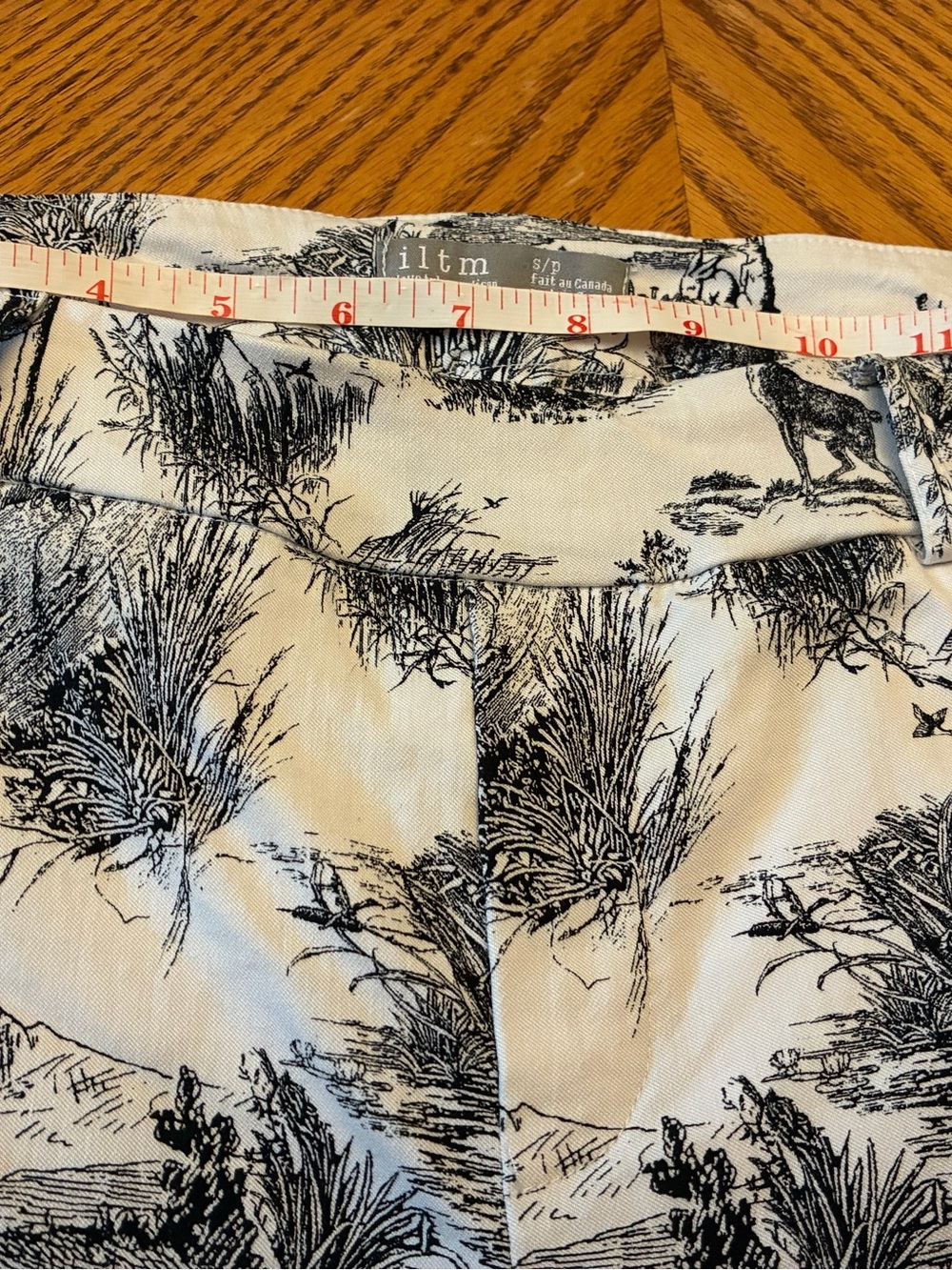 I Love Tyler Madison Toile Print Slim Ankle Pants Stretch Pull-On Black White - Picture 8 of 11